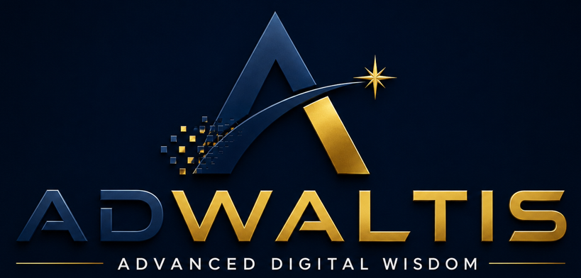 Logo ADWaltis avec AD en bleu et WALTIS en or